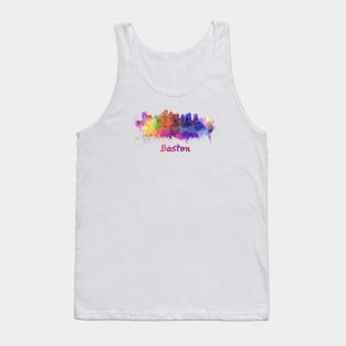 Boston skyline in watercolor Tank Top